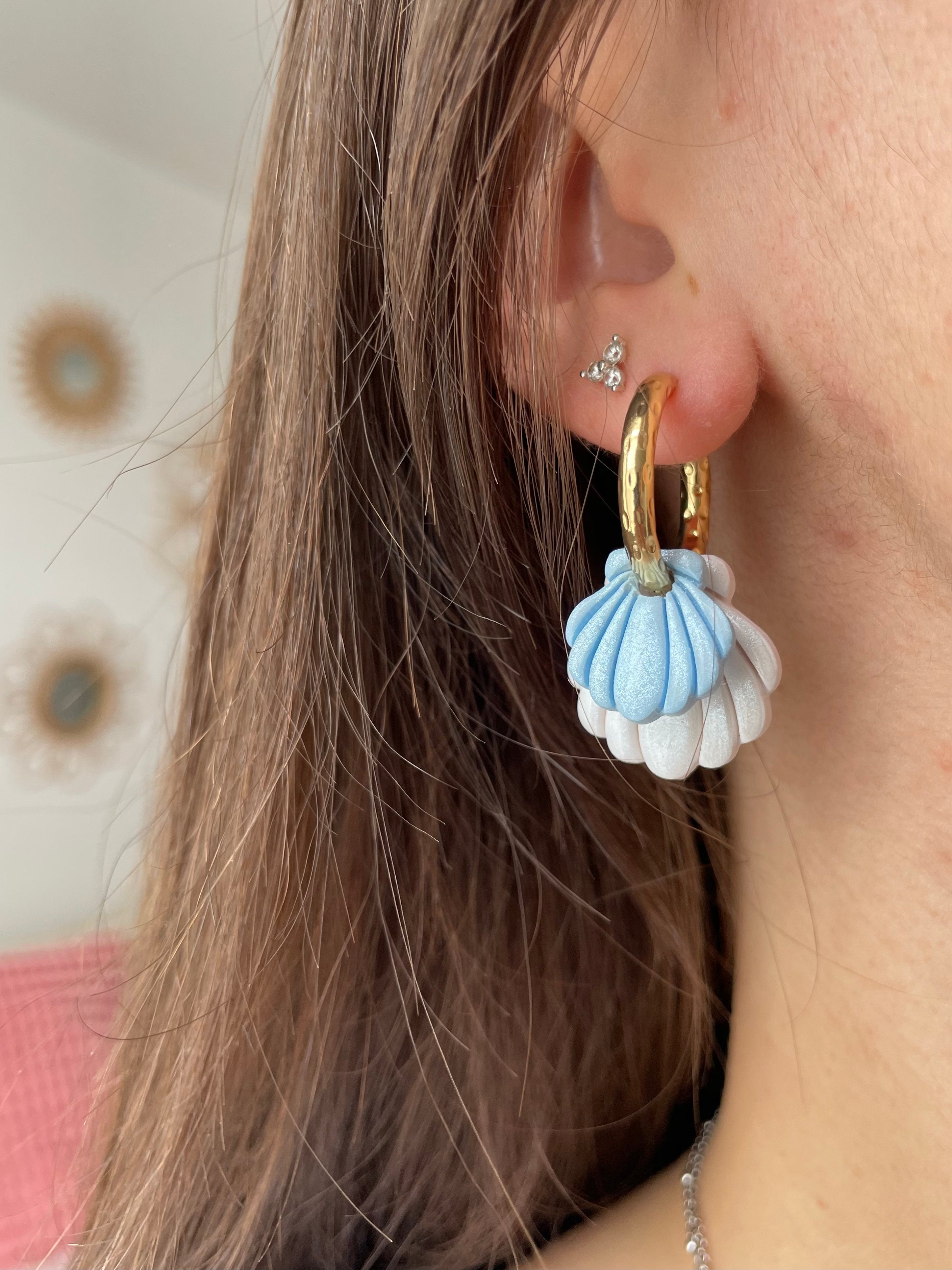 Boucles D'oreilles Tagliamonte En Argent 925 - Pâtes Vitreuses Masques, Perles Aqua