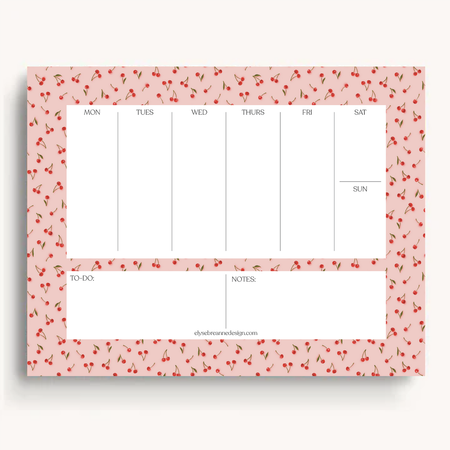 Planner semainier - Cerises