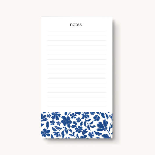 Bloc-notes - Bleu floral