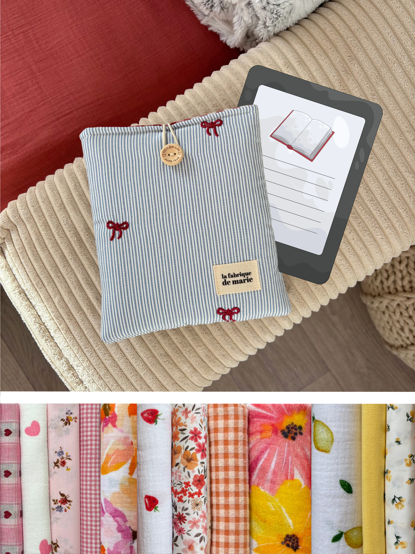 Pochette à liseuses (6 pouces) PERSONNALISÉE