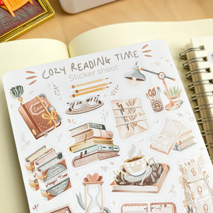 Planche d'autocollants - Cozy Reading Time