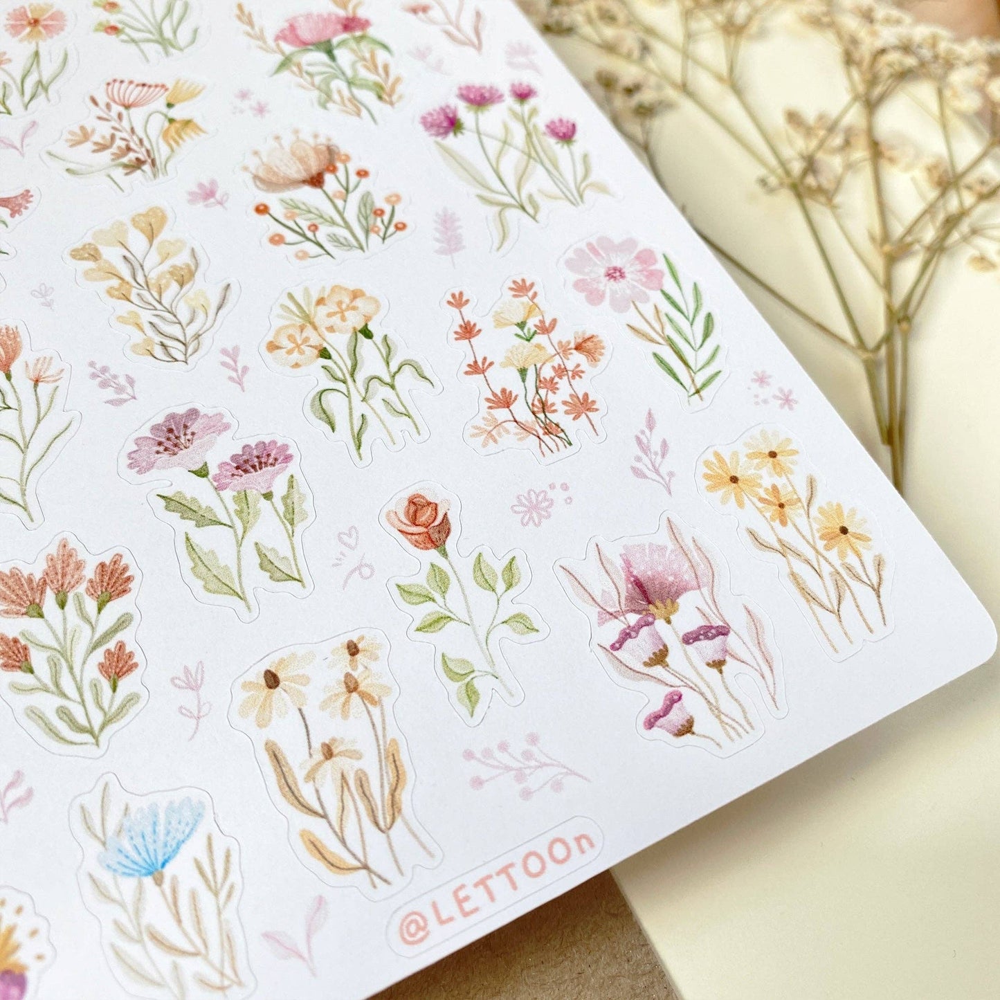 Planche d'autocollants - Fleurs sauvages