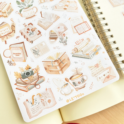 Planche d'autocollants - Book vibes