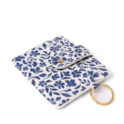Porte-cartes - Bleu floral