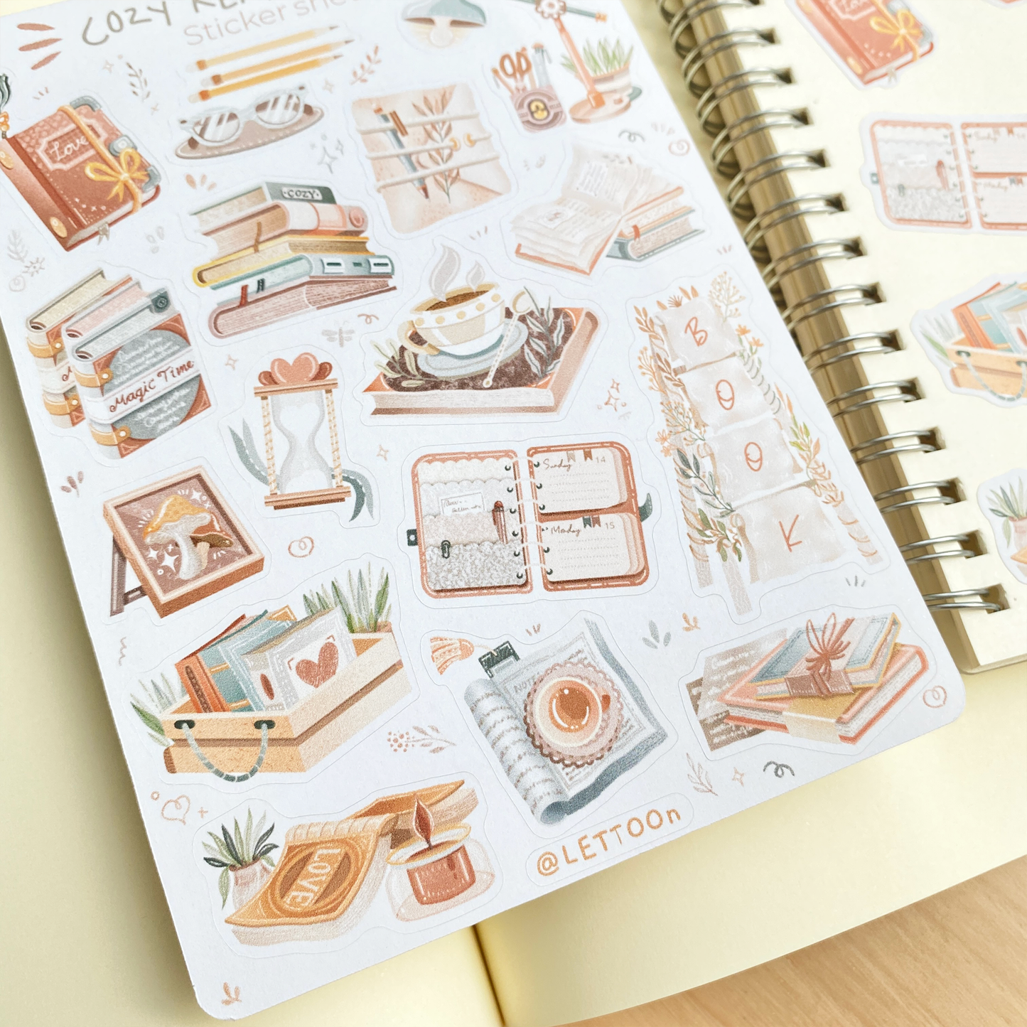 Planche d'autocollants - Cozy Reading Time