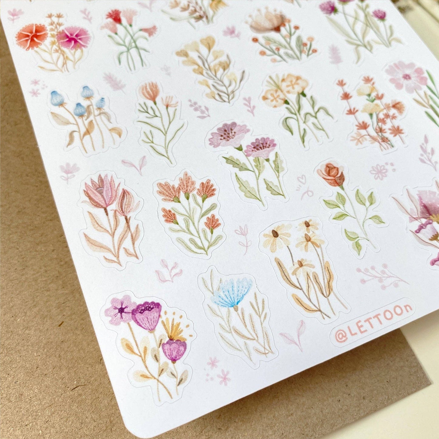 Planche d'autocollants - Fleurs sauvages