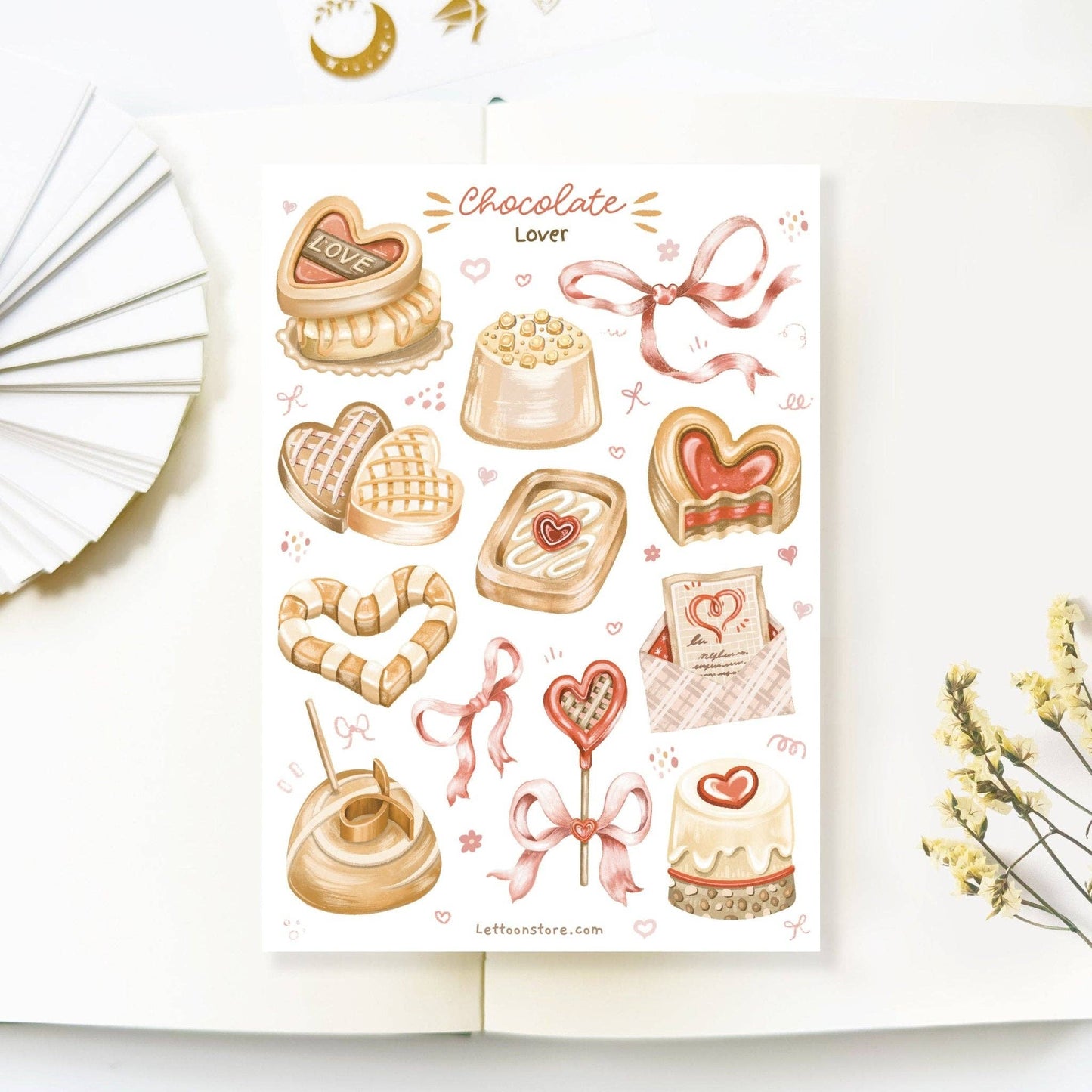 Planche d'autocollants - Amoureux du chocolat