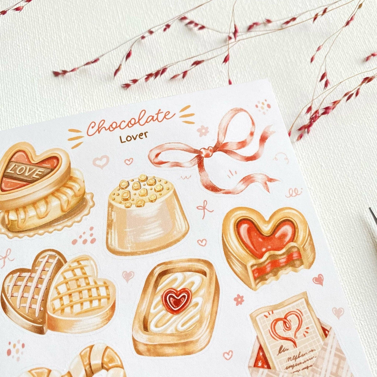 Planche d'autocollants - Amoureux du chocolat
