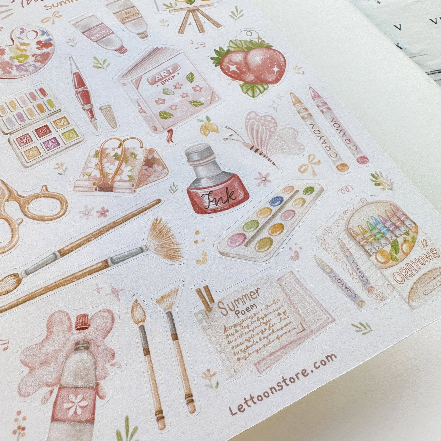Planche d'autocollants - L'art de l'été