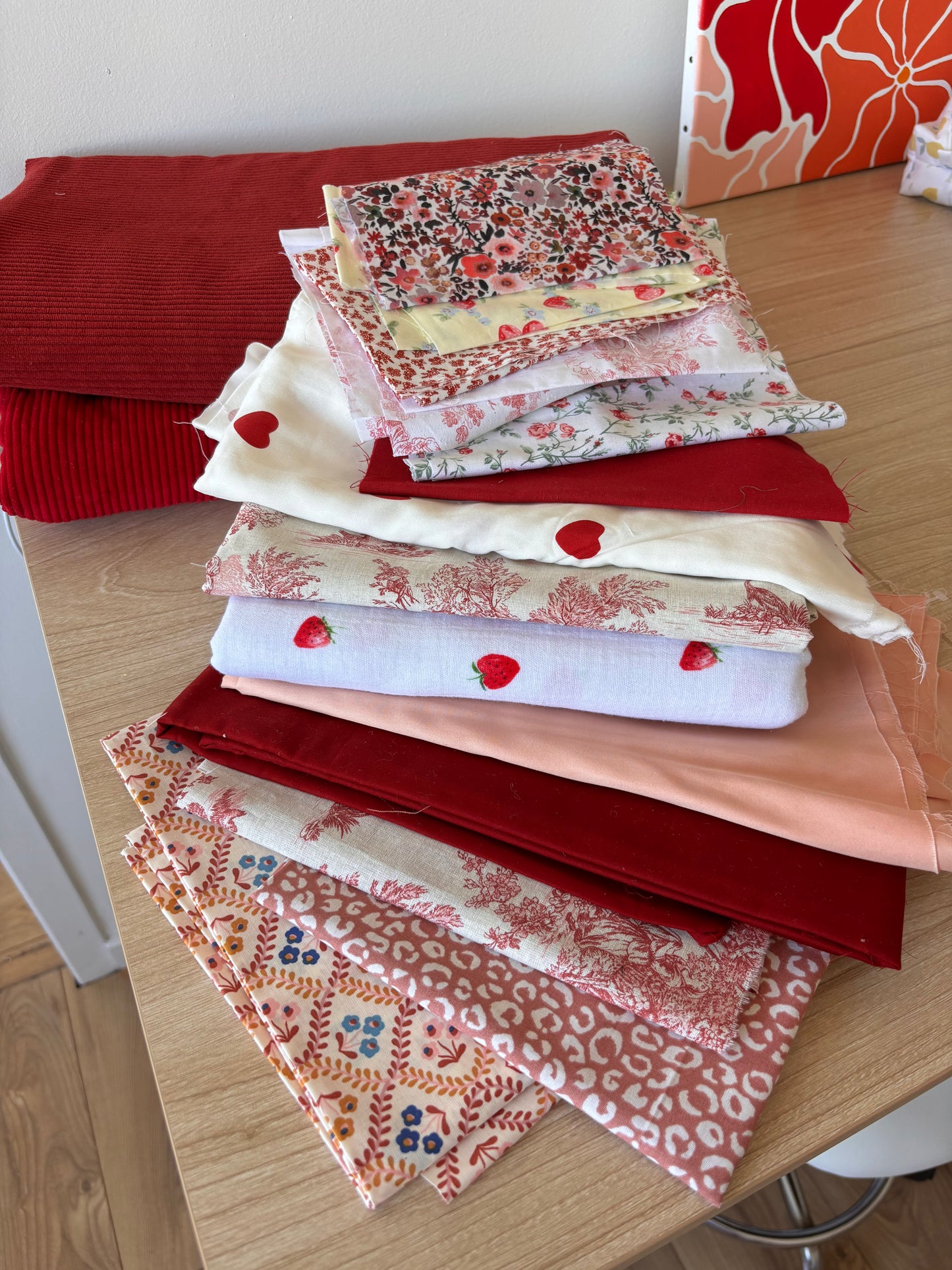 Lot de tissus - Rouge