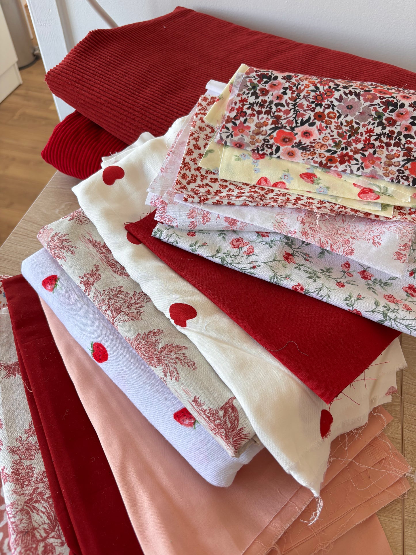 Lot de tissus - Rouge