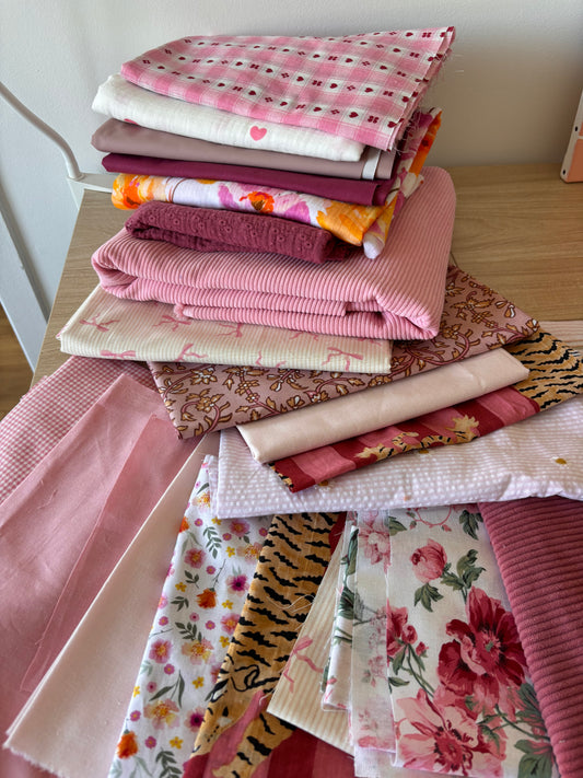 Lot de tissus - Rose