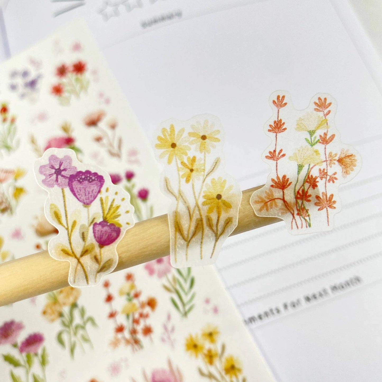 Planche d'autocollants - Fleurs sauvages