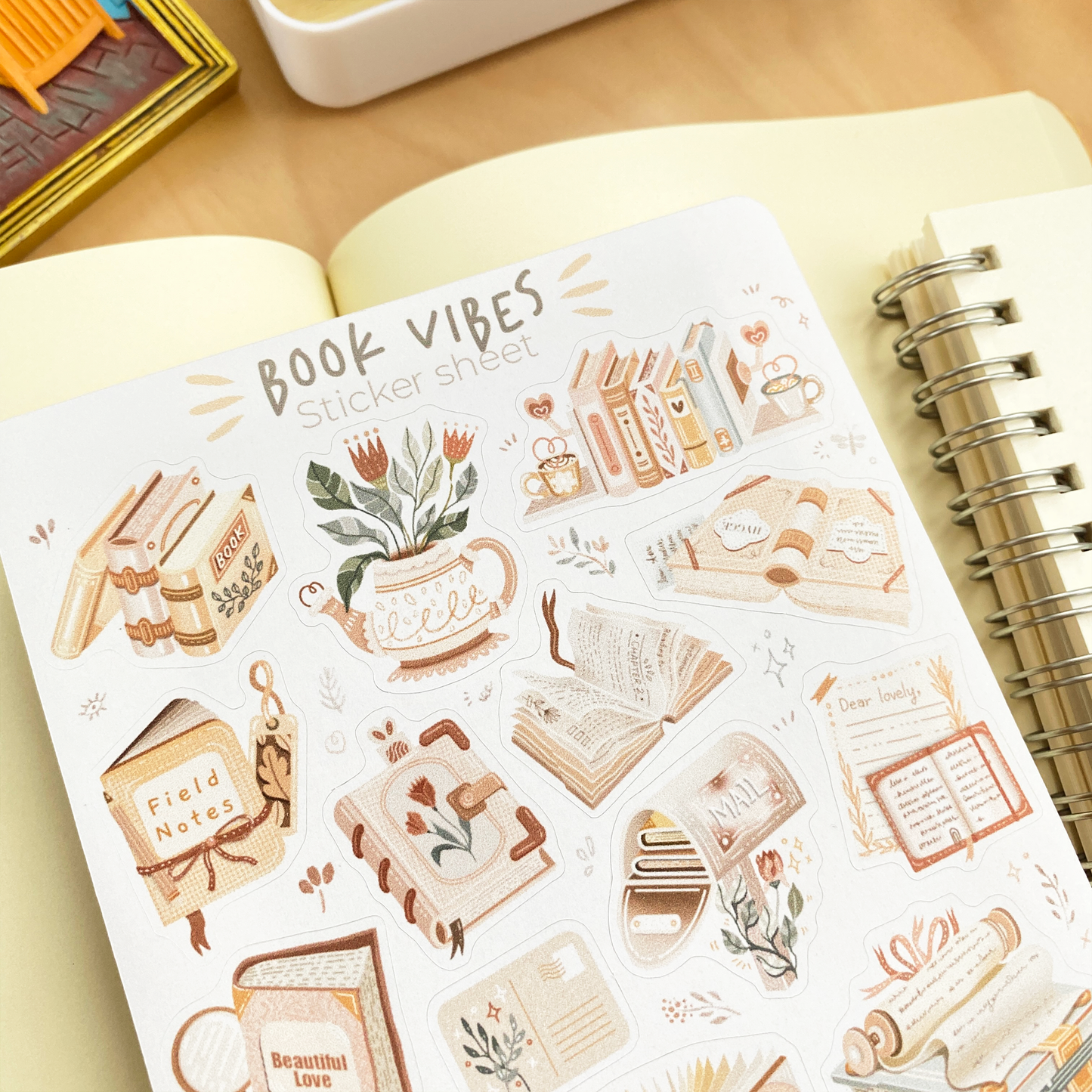 Planche d'autocollants - Book vibes