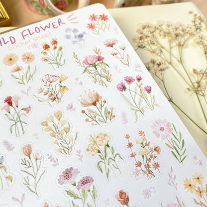 Planche d'autocollants - Fleurs sauvages