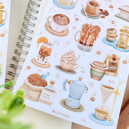 Planche d'autocollants - Coffee