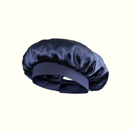 Bonnet de nuit 100% Pure Soie - Bleu nuit
