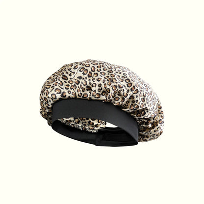 Bonnet de nuit 100% Pure Soie - Léopard