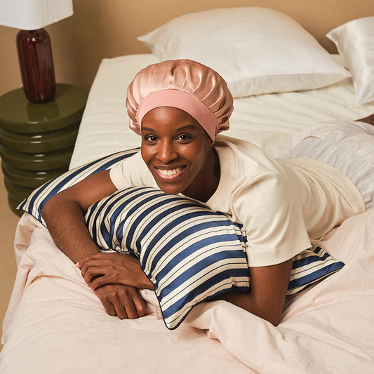Bonnet de nuit 100% Pure Soie - Rose