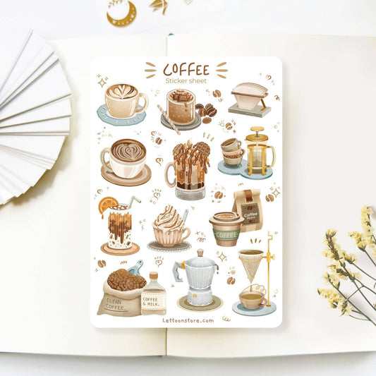 Planche d'autocollants - Coffee