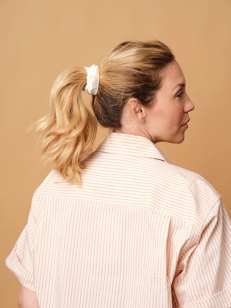 Chouchou 100% Pure Soie - Blanc