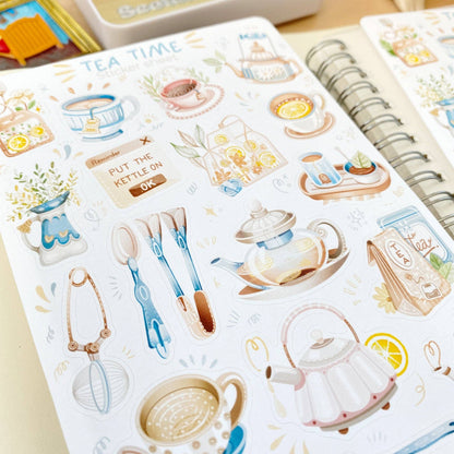 Planche d'autocollants - Tea Time