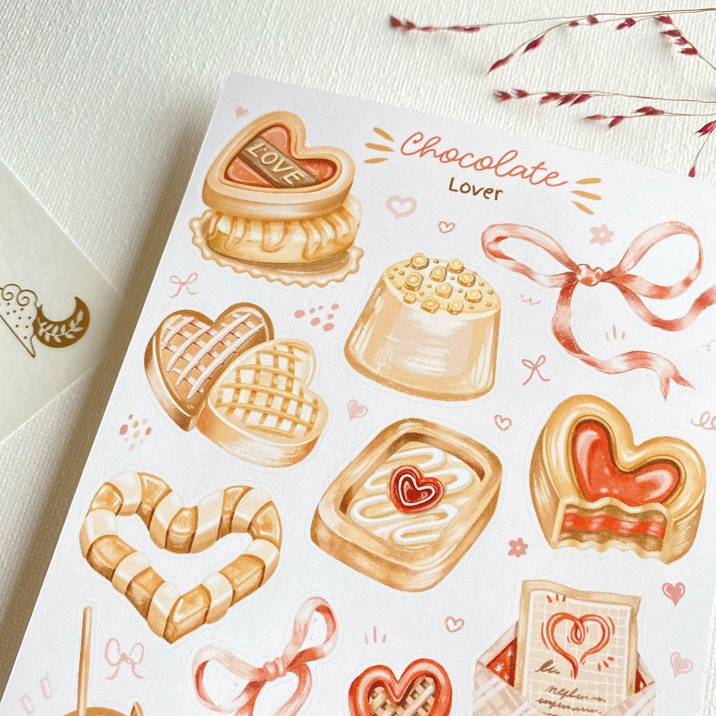 Planche d'autocollants - Amoureux du chocolat