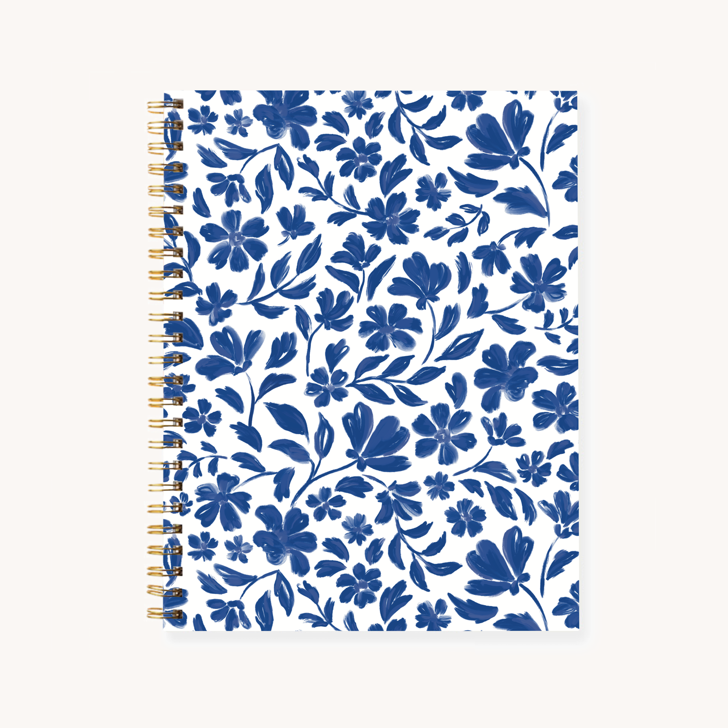 Carnet A5 à spirale - Bleu floral