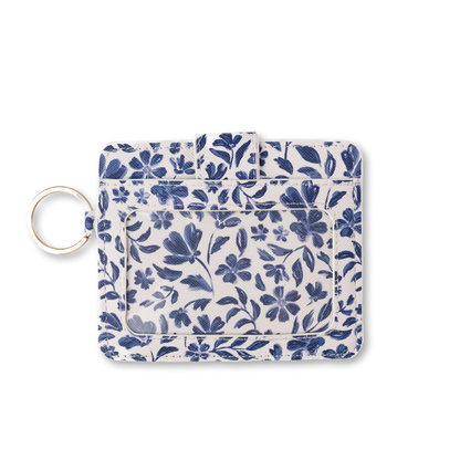 Porte-cartes - Bleu floral