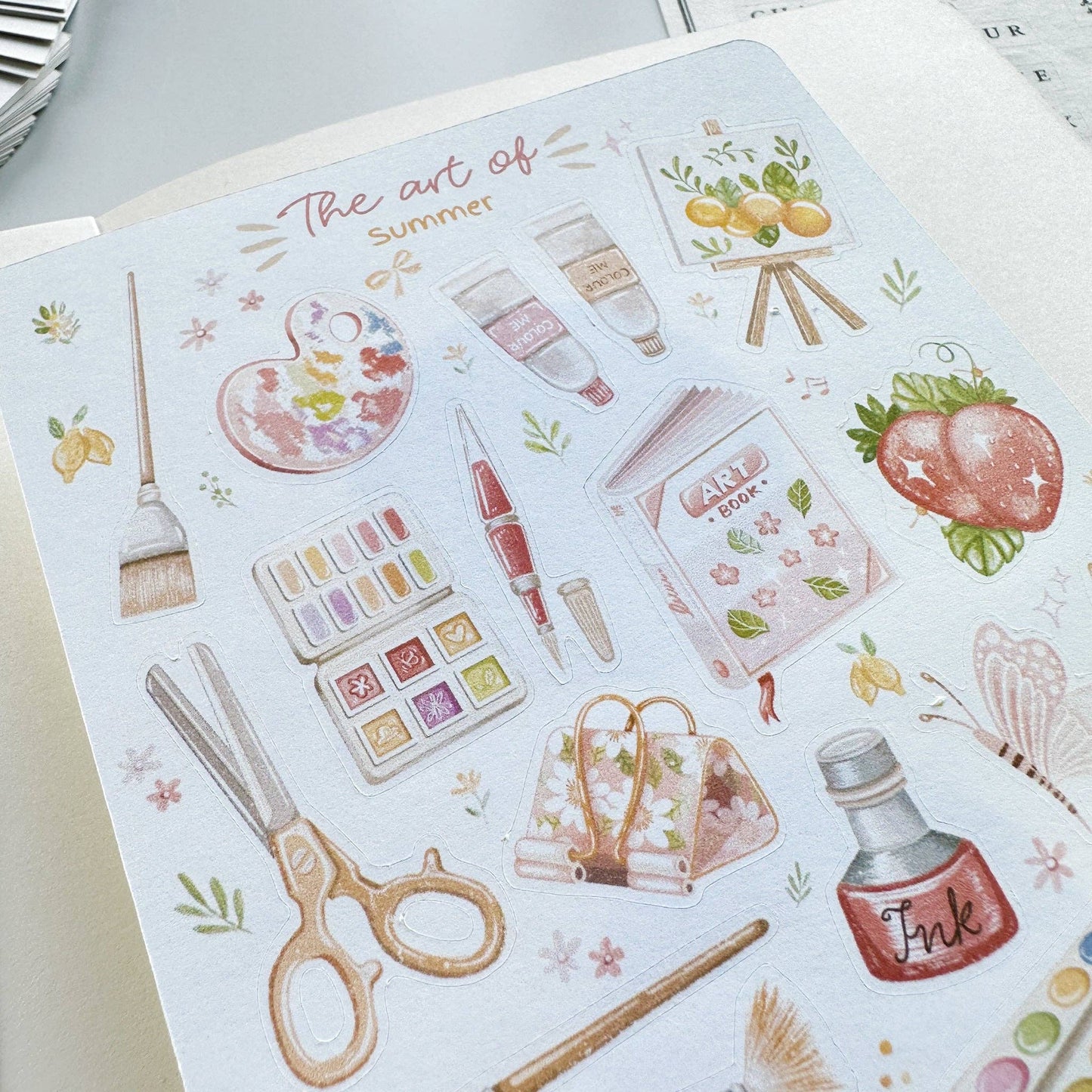 Planche d'autocollants - L'art de l'été