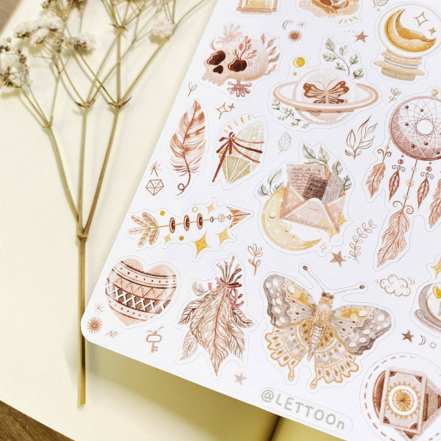 Planche d'autocollants - Boho Mystery
