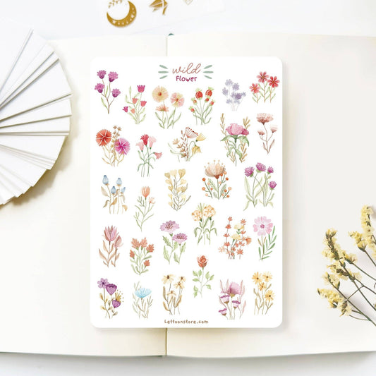 Planche d'autocollants - Fleurs sauvages